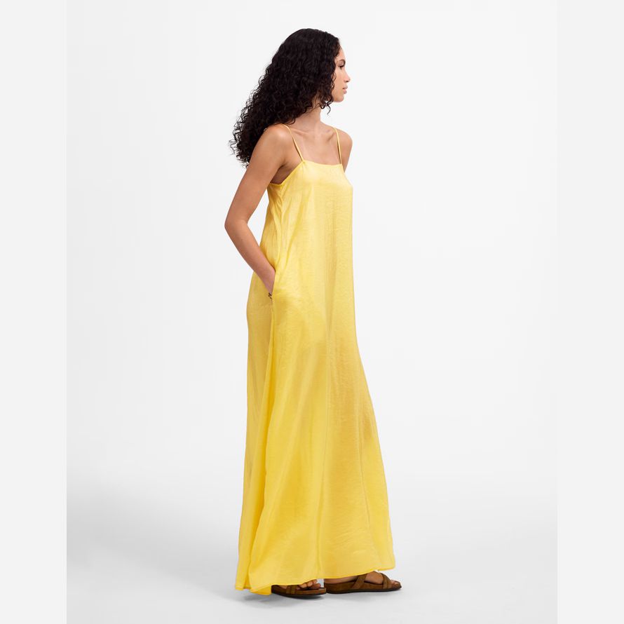 yellow womens madewell leset lana maxi dress