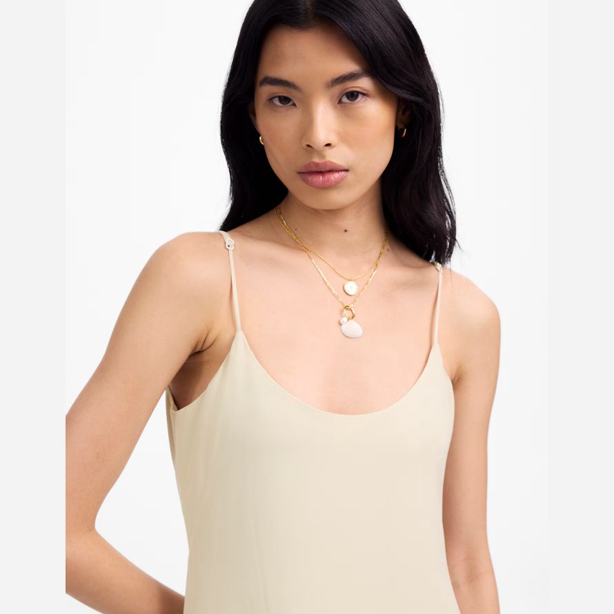 cream womens madewell leset ari scoopneck maxi tank dress