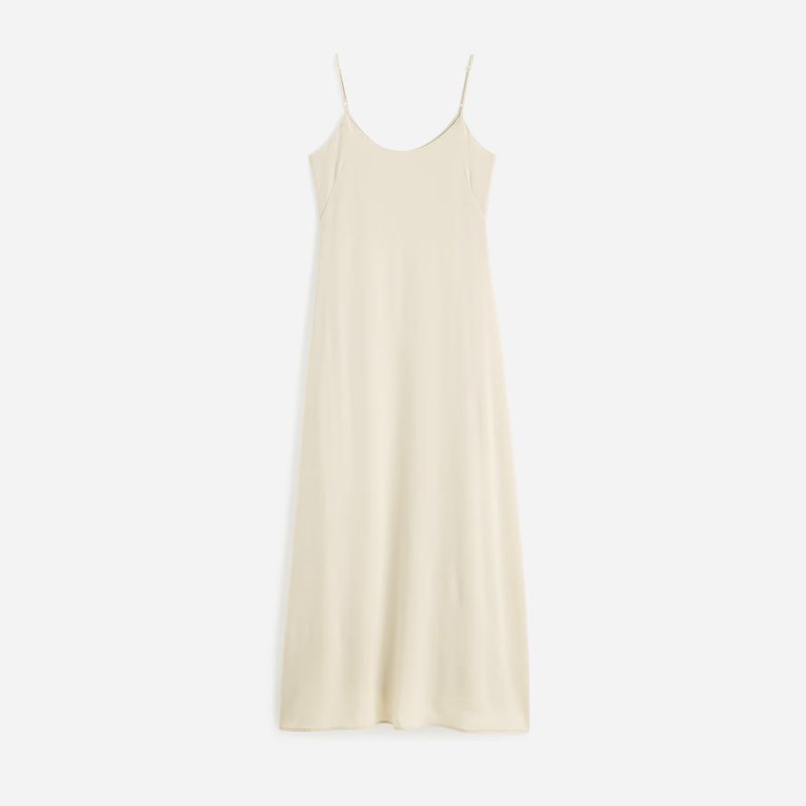 cream womens madewell leset ari scoopneck maxi tank dress