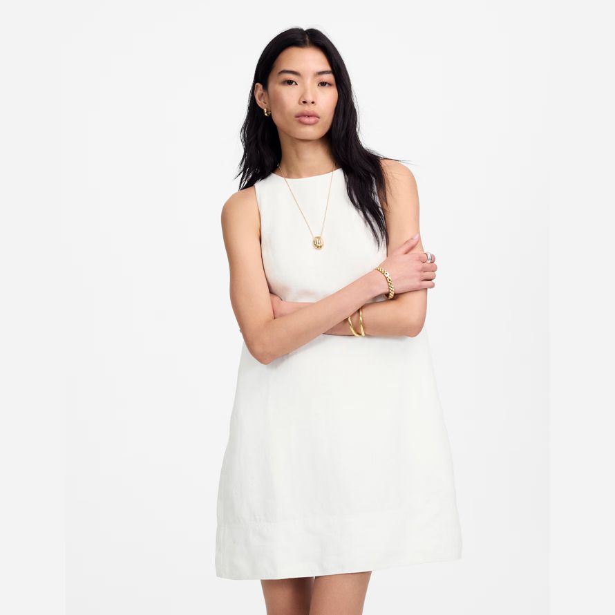 madewell mini shift womens dress white