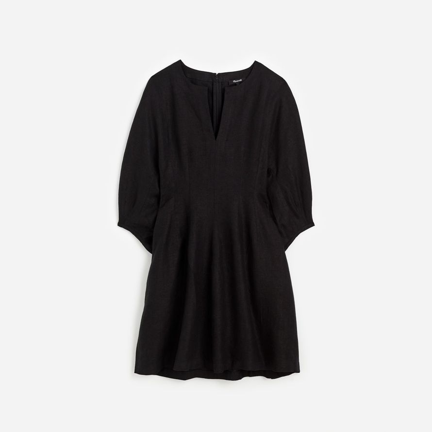 black womens madewell splitneck mini dress