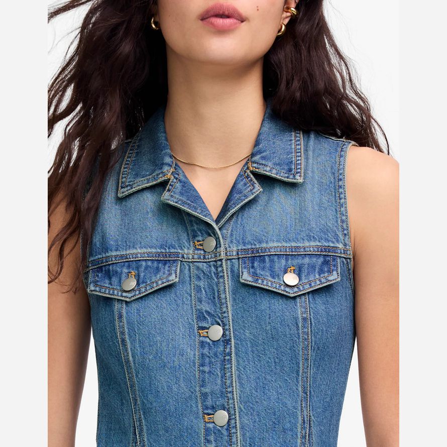 womens madewell pleated midi shirt dress blue