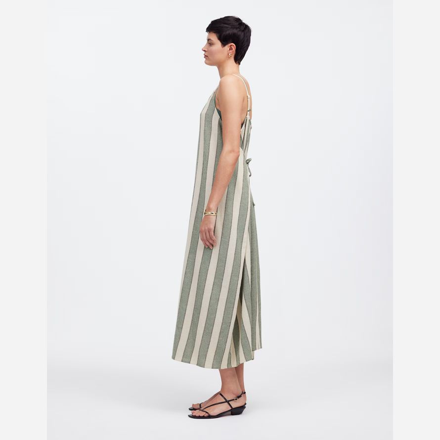 green womens madewell zulu zephyr eucalyptus stripe organic cotton dress