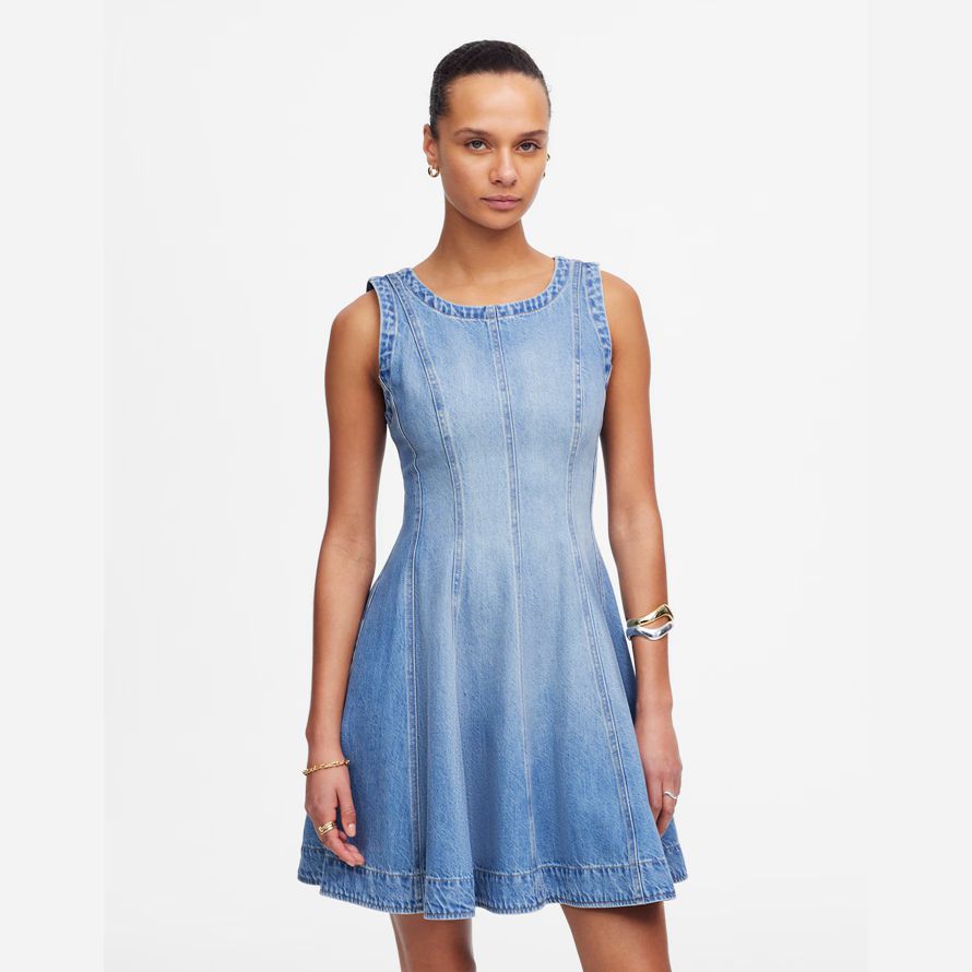 madewell circle mini womens dress blue