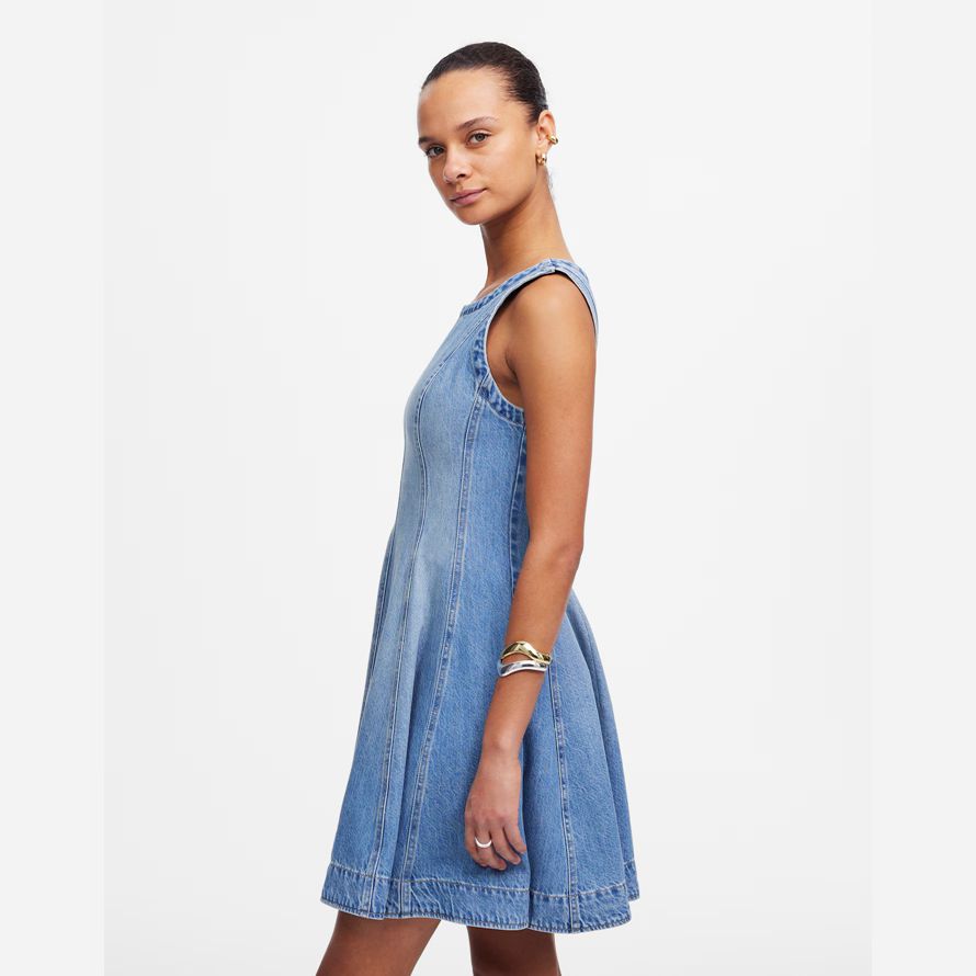 madewell circle mini womens dress blue