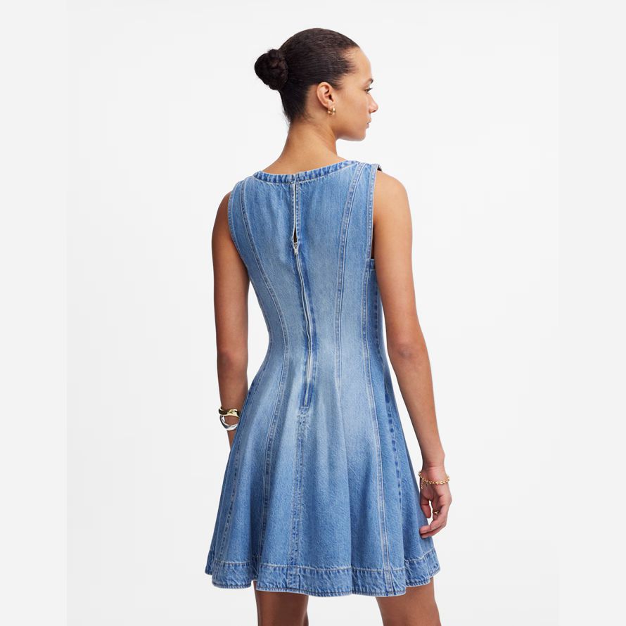 madewell circle mini womens dress blue
