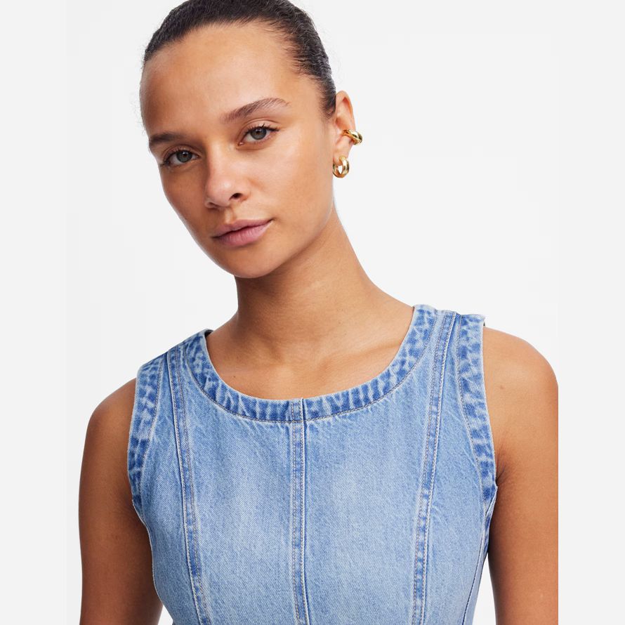 madewell circle mini womens dress blue