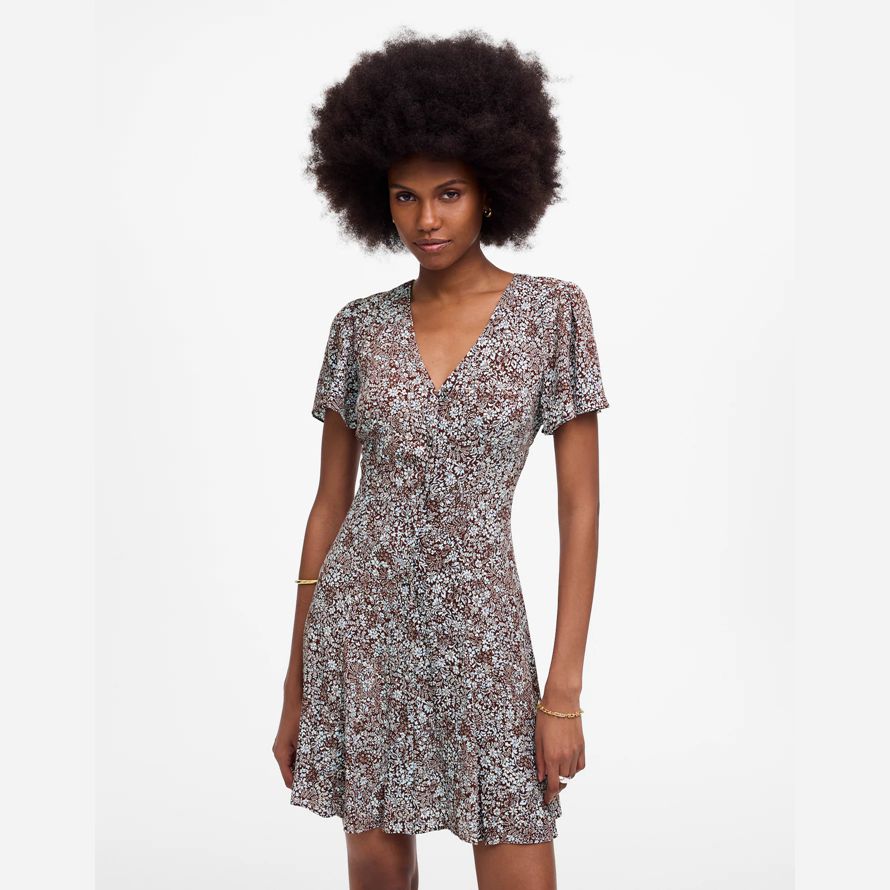 burgundy white madewell button-front mini womens dress