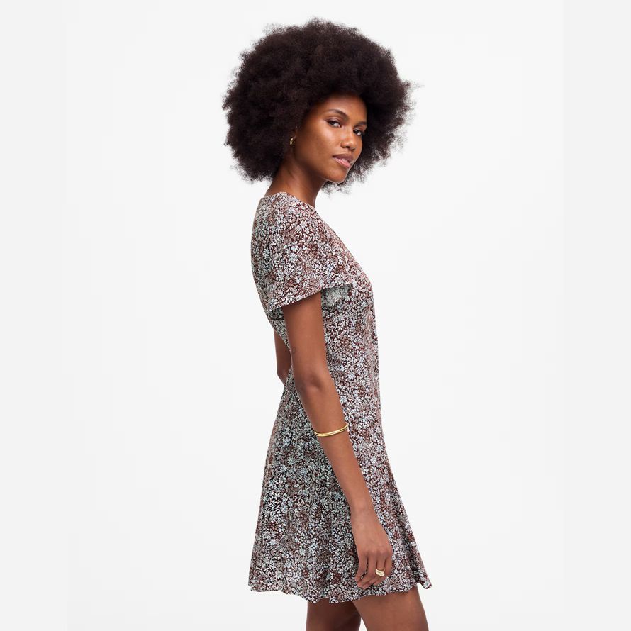 burgundy white madewell button-front mini womens dress