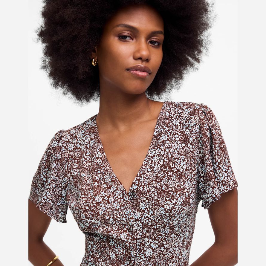 burgundy white madewell button-front mini womens dress