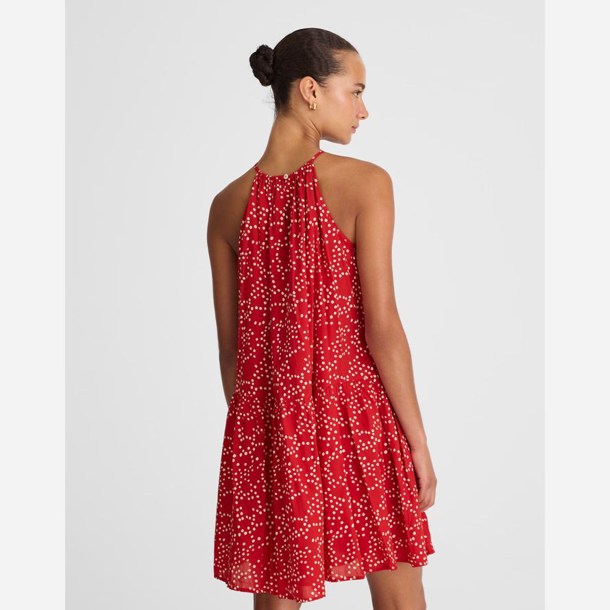 womens madewell drop-waist mini dress red