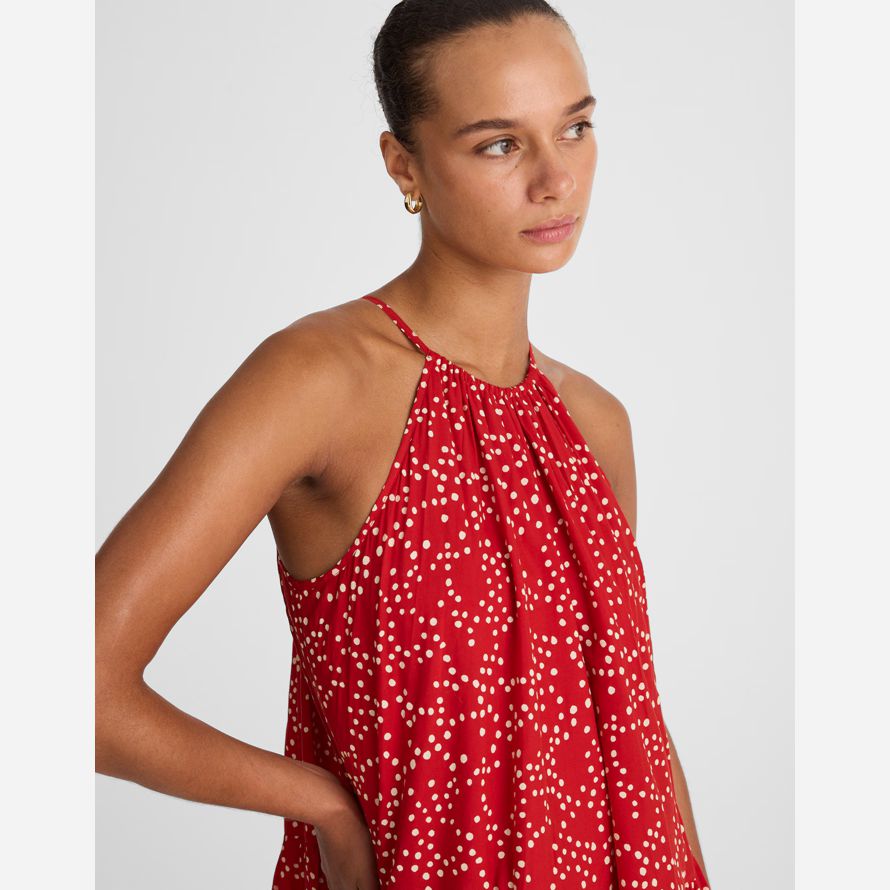 womens madewell drop-waist mini dress red
