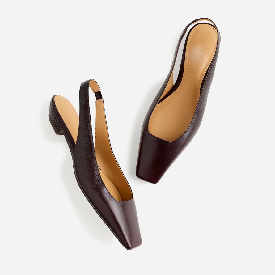 womens madewell the ophelia slingback flats chocolate