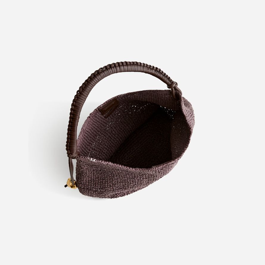 chocolate madewell the camren straw womens handbag