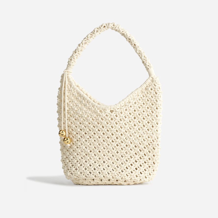 cream womens madewell the camren rope handbag