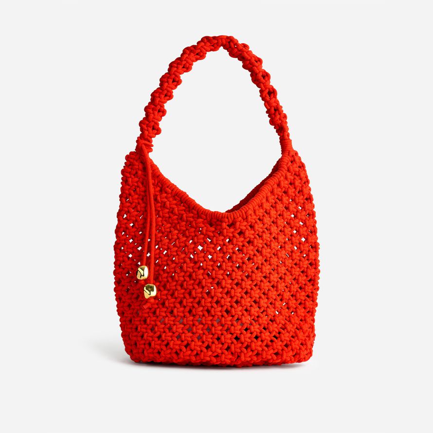 womens madewell the camren rope handbag red orange