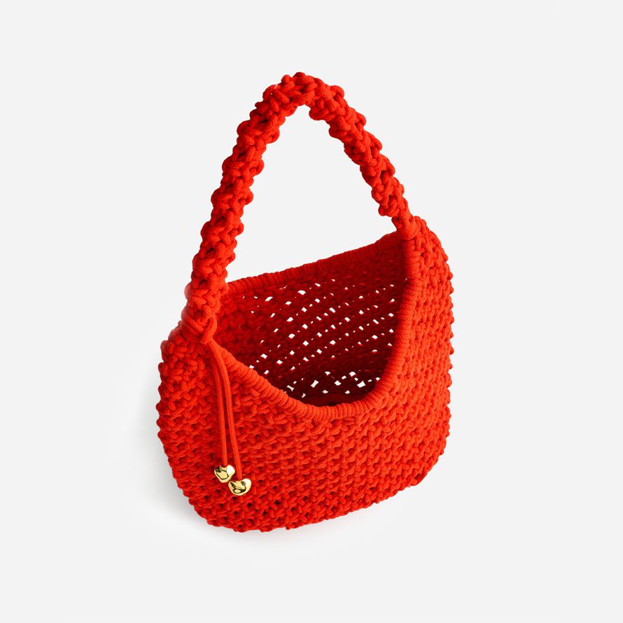 womens madewell the camren rope handbag red orange