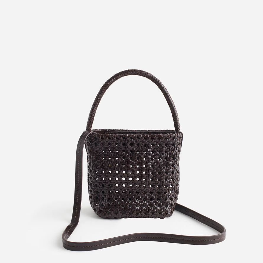 chocolate womens madewell the handwoven cane mini handbag
