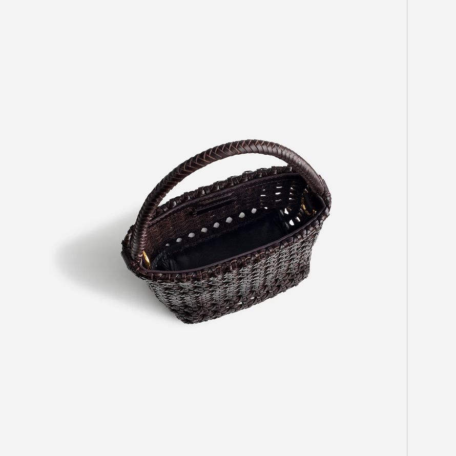 chocolate womens madewell the handwoven cane mini handbag