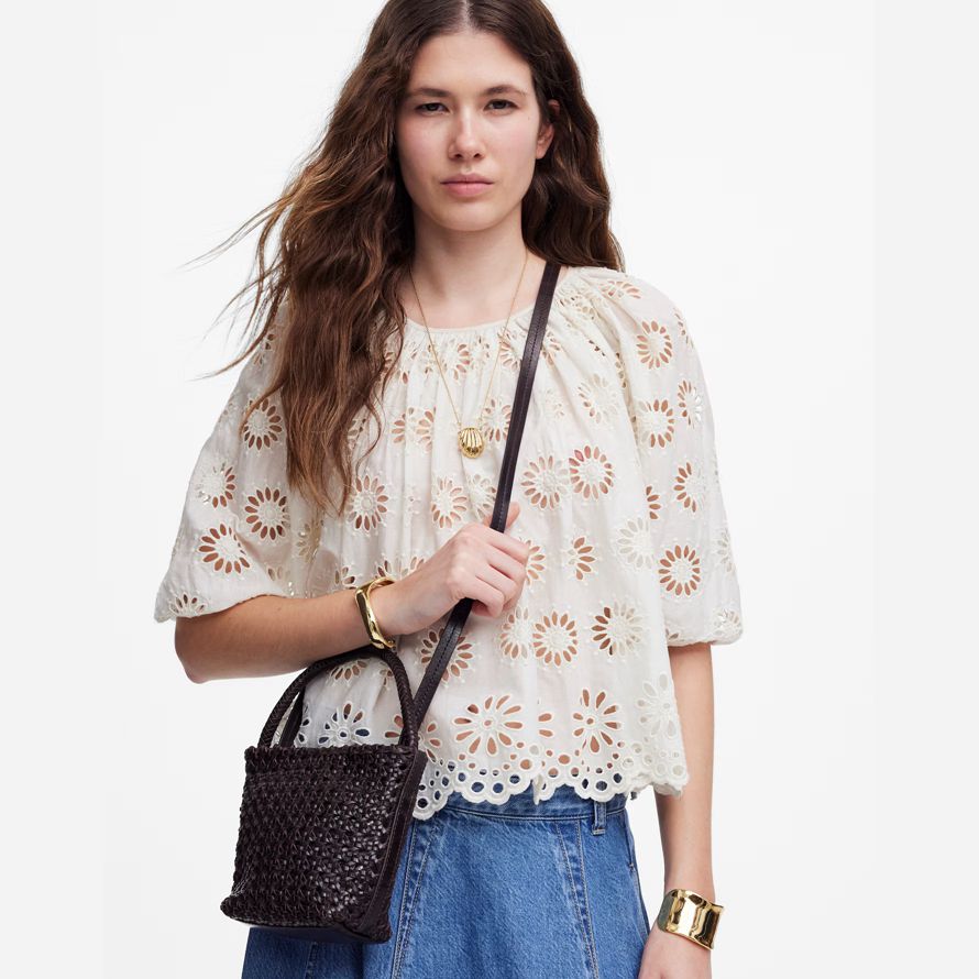 chocolate womens madewell the handwoven cane mini handbag
