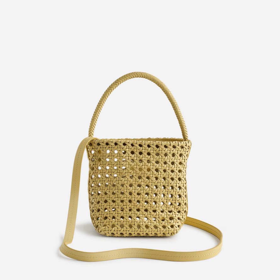 madewell the handwoven cane mini womens handbag yellow