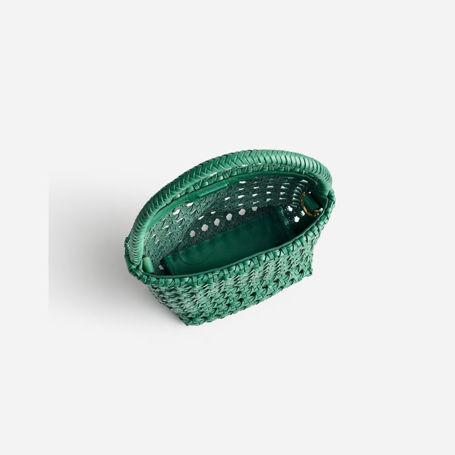 womens madewell the handwoven cane mini handbag green