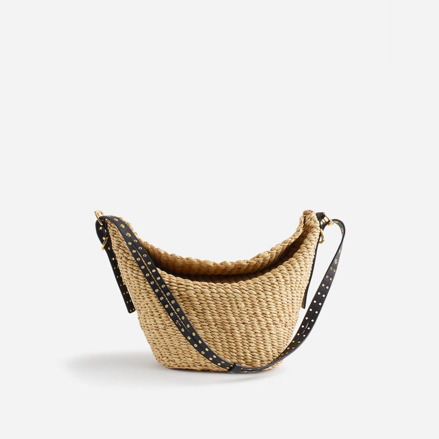 brown black madewell the straw flap womens handbag