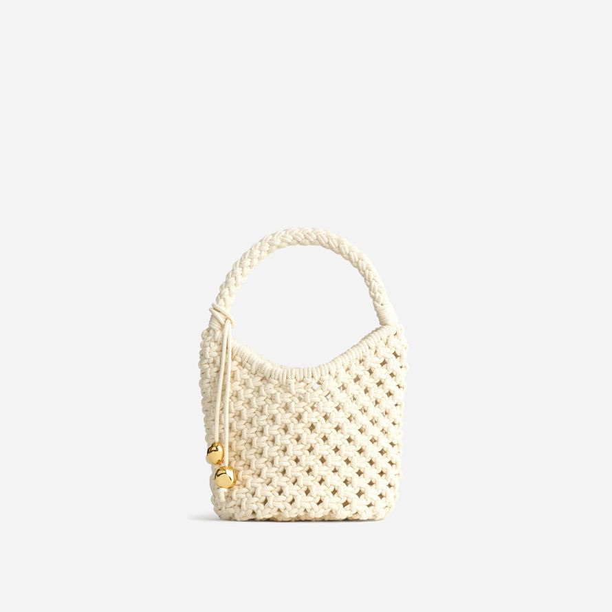 cream womens madewell the camren rope mini handbag