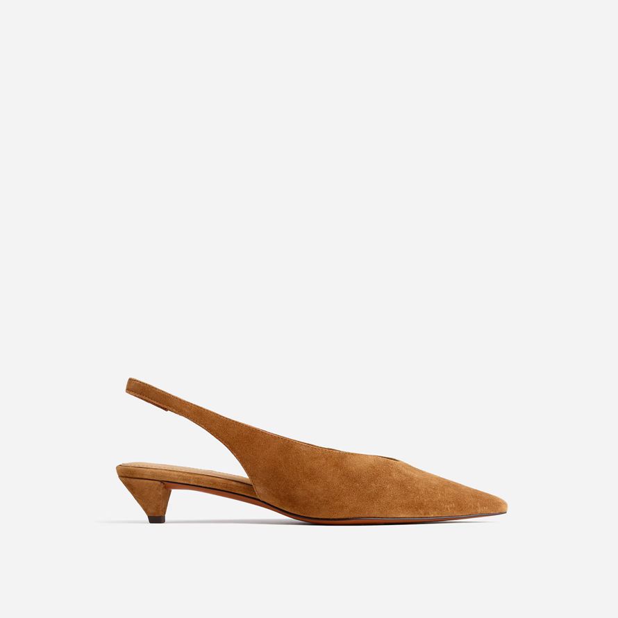 madewell the simone kitten slingback womens heels brown