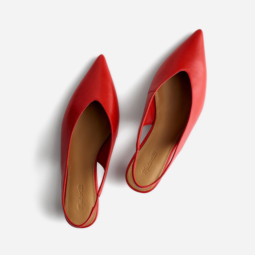 womens madewell the simone kitten slingback heels red