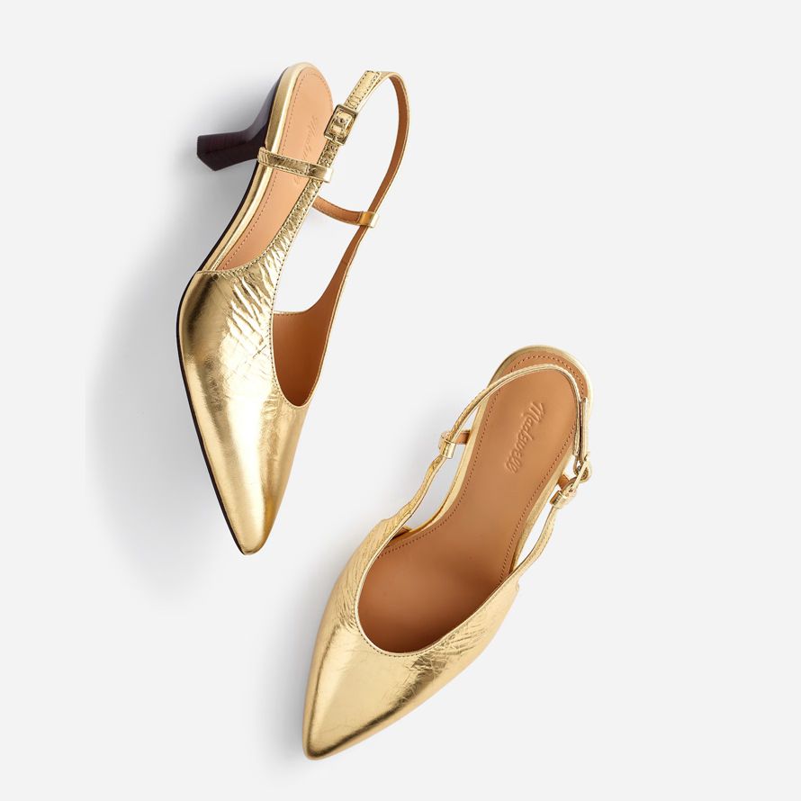 gold madewell the debbie slingback womens heels