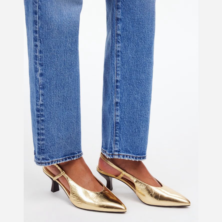 gold madewell the debbie slingback womens heels