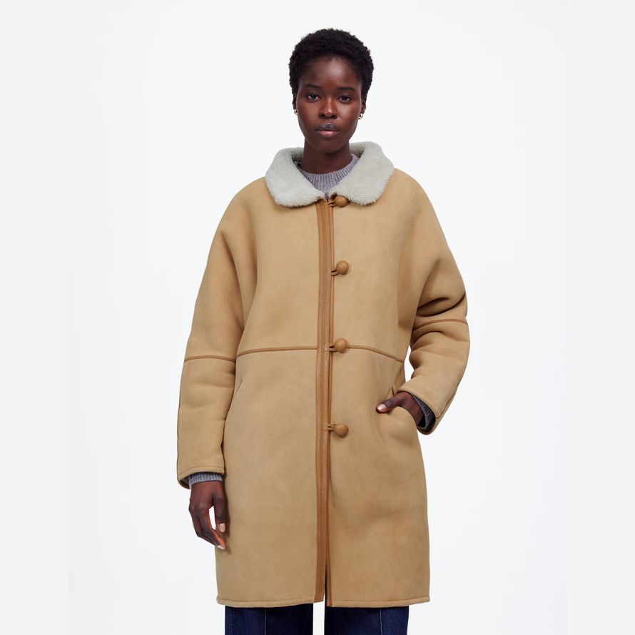 madewell suede oversized long womens jackets brown