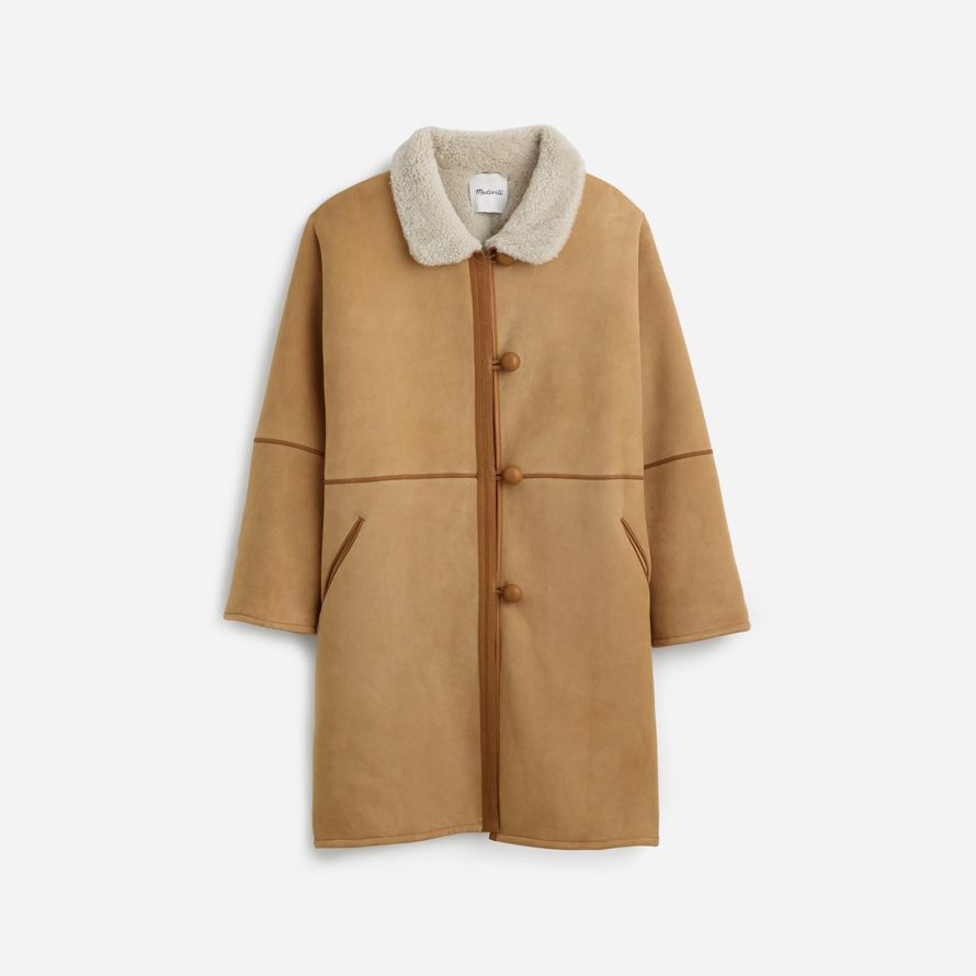 madewell suede oversized long womens jackets brown
