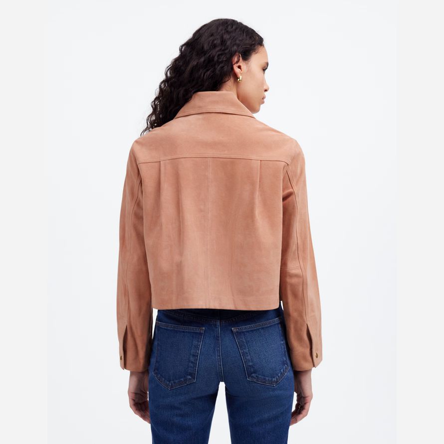 madewell crop chore suede womens jackets light coral