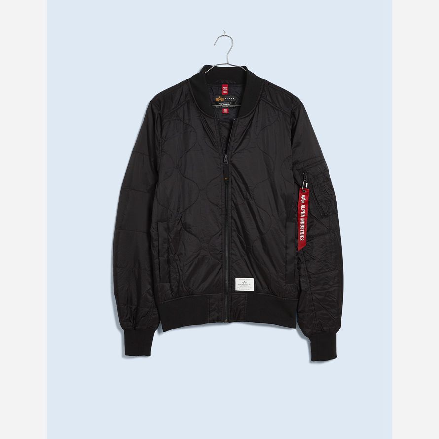black madewell alpha industries l-2b quilted flight womens jackets