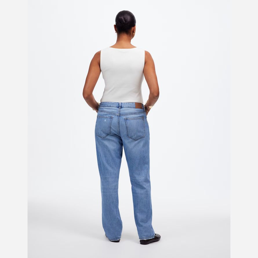 madewell the curvy dean easy straight airy womens jeans blue