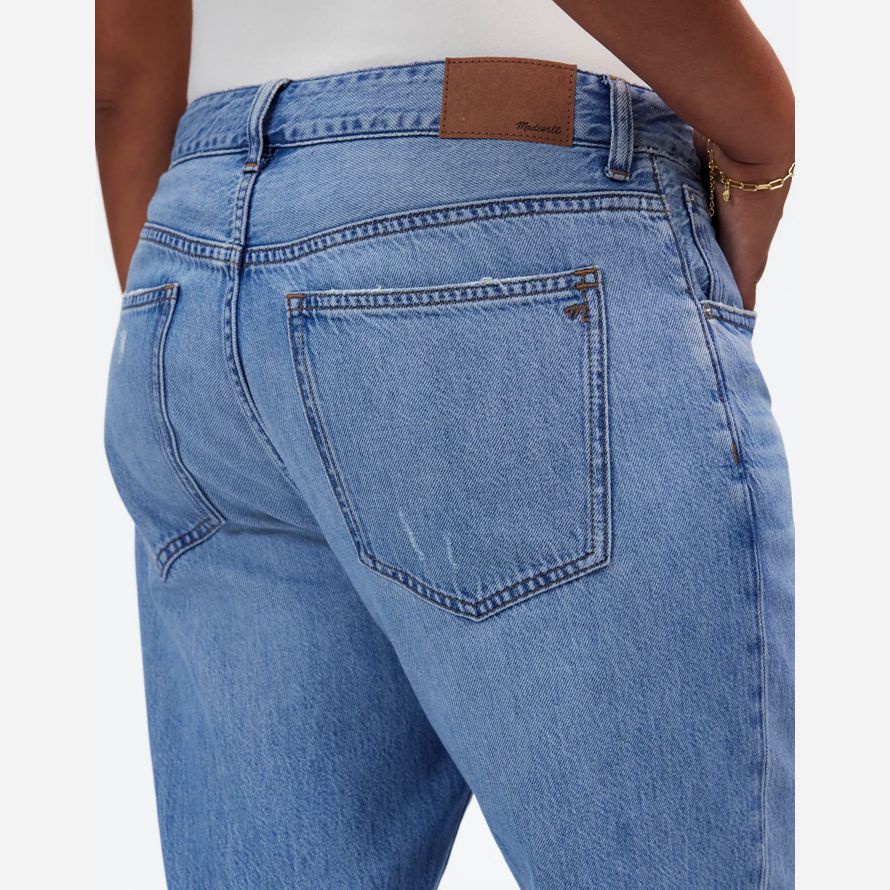 madewell the curvy dean easy straight airy womens jeans blue