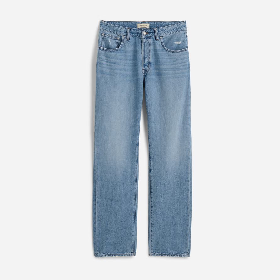 madewell the curvy dean easy straight airy womens jeans blue
