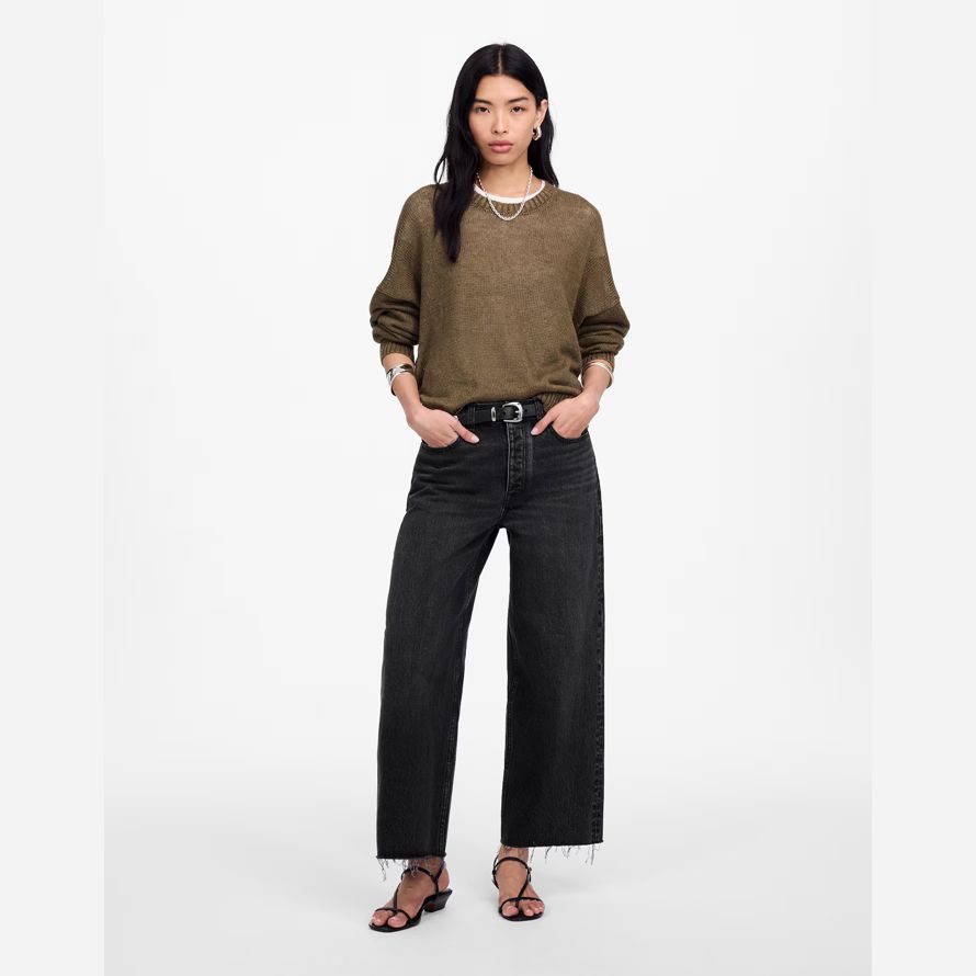 black madewell low-slung baggy crop womens jeans