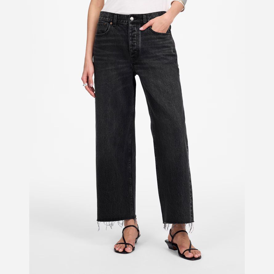 black madewell low-slung baggy crop womens jeans