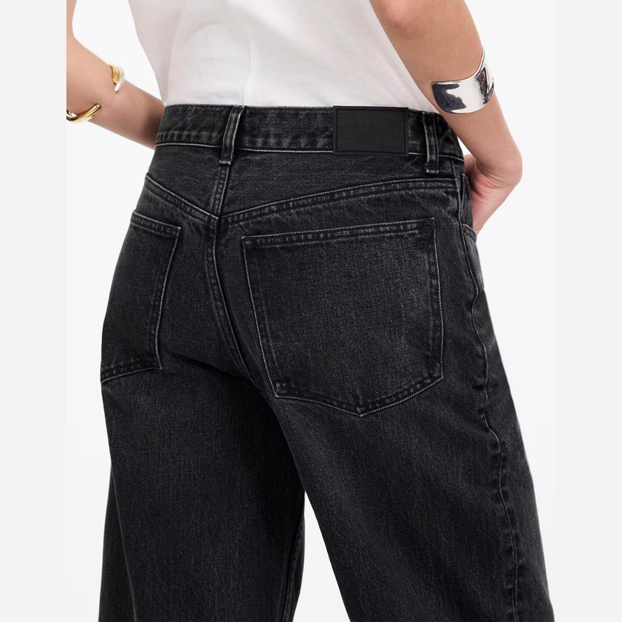 black madewell low-slung baggy crop womens jeans