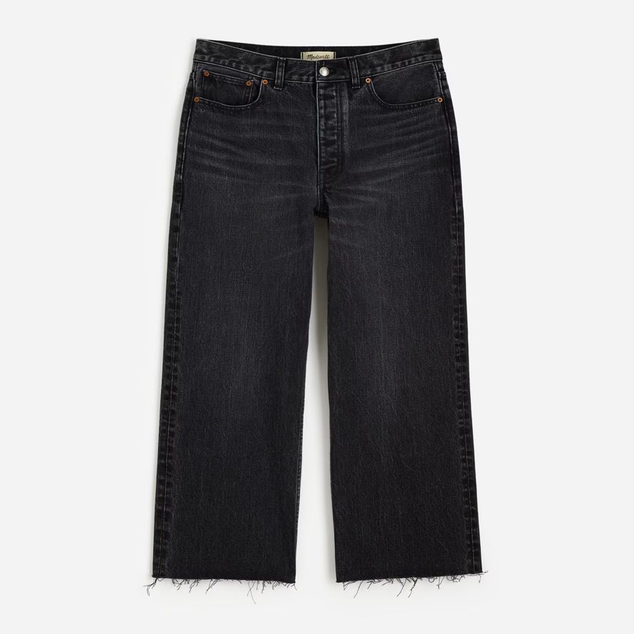 black madewell low-slung baggy crop womens jeans