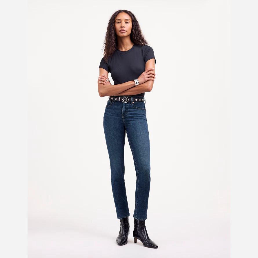 madewell stovepipe womens jeans blue