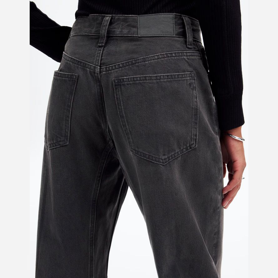 womens madewell the darted barrel-leg jeans black