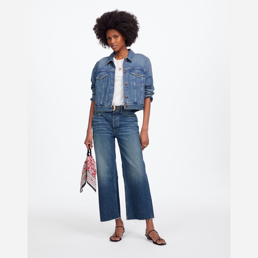 blue womens madewell low-slung baggy crop jeans
