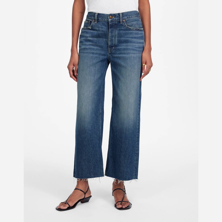 blue womens madewell low-slung baggy crop jeans