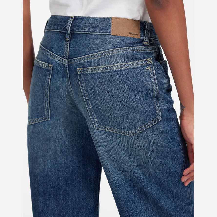 blue womens madewell low-slung baggy crop jeans