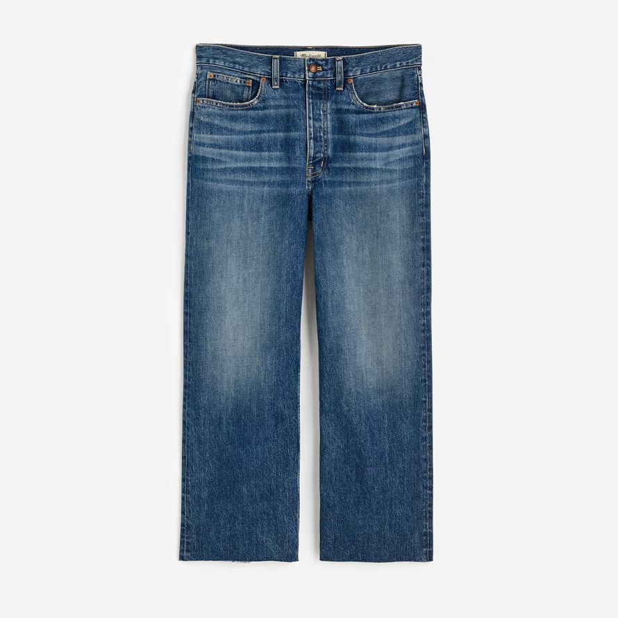 blue womens madewell low-slung baggy crop jeans