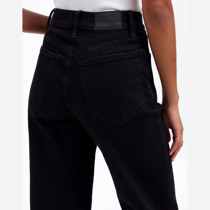 black womens madewell the perfect vintage wide-leg jeans